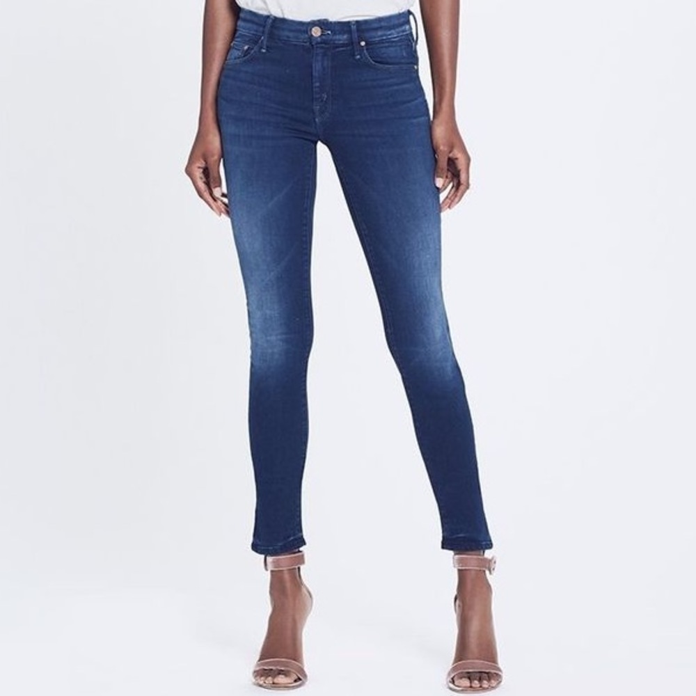 MOTHER The Looker Crowd Pleaser Mid-Rise Skinny Jeans Stretch Dark Wash size 27